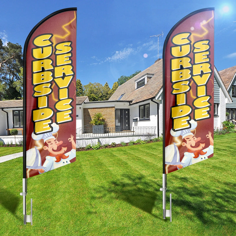 FSFLAG Curbside Service Swooper Flag Feather Flag Pole Kit - FSFlag