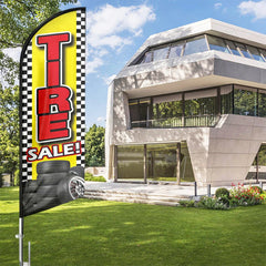 Tire Shop Signs - 11ft Tire Sale Swooper Flag Feather Flag Pole Kit - FSFlag