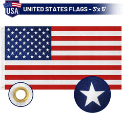 FSFLAG America Flag 3 X 5 Ft 400D Polyester and Two Brass Grommets - FSFlag