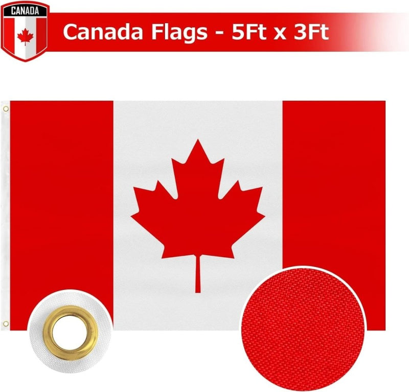 FSFLAG Canada Flag 3 X 5 Ft 400D Polyester and Two Brass Grommets - FSFlag