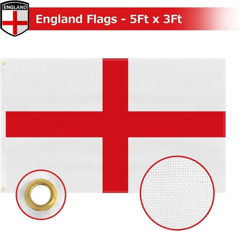 FSFLAG England Flag 3 X 5 Ft 400D Polyester and Two Brass Grommets - FSFlag
