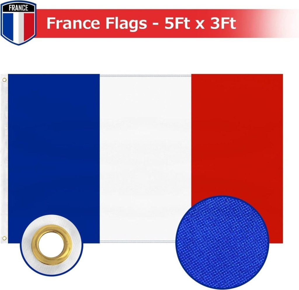 FSFLAG France Flag 3 X 5 Ft 400D Polyester and Two Brass Grommets - FSFlag