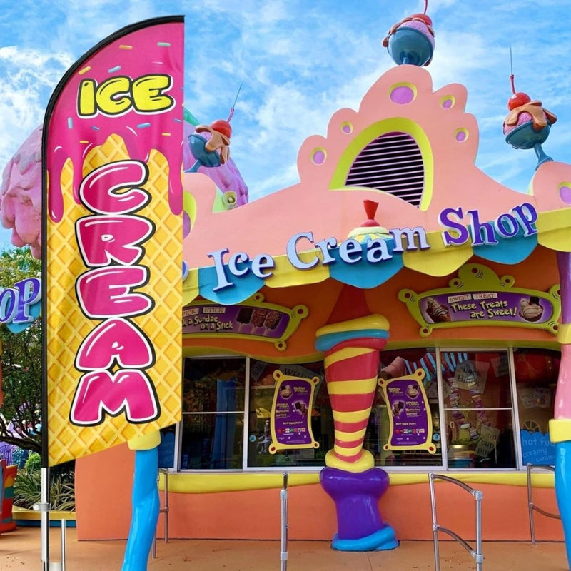FSFLAG Ice Cream Swooper Feather Flag: 8Ft Advertising Banner for Ice Cream Business(Flagpole Not Included) - FSFlag