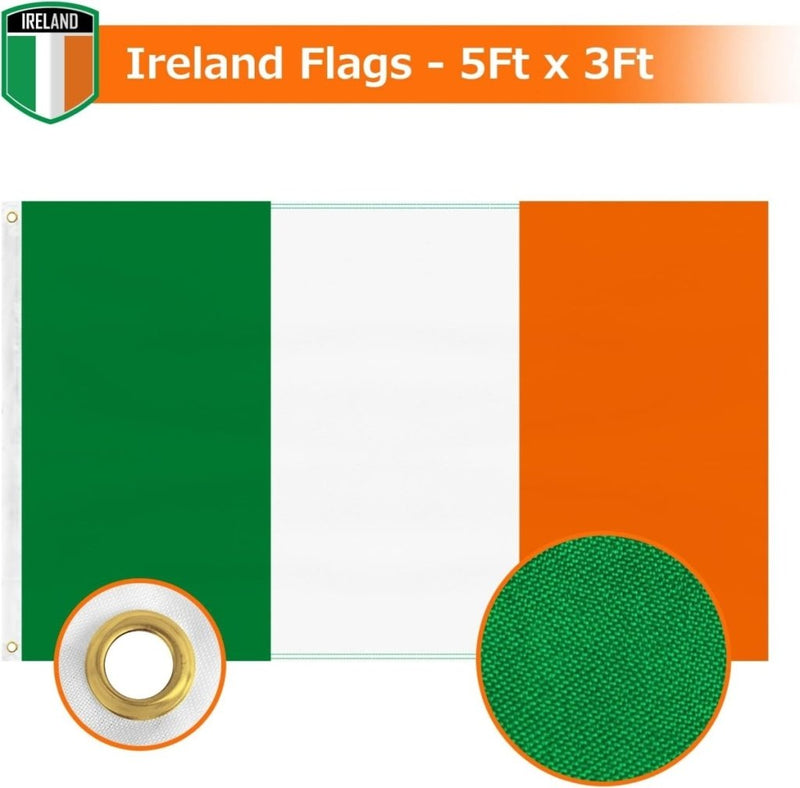 FSFLAG Ireland Flag 3 X 5 Ft 400D Polyester and Two Brass Grommets - FSFlag
