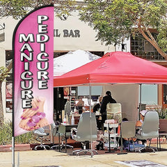 FSFLAG Manicure Pedicure Feather Flag: 8Ft Advertising Banner for Manicure Pedicure Business(Flagpole Not Included) - FSFlag
