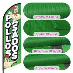 FSFLAG Pollos Asados Swooper Flag Feather Flag Pole Kit - FSFlag