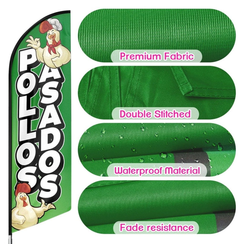 FSFLAG Pollos Asados Swooper Flag Feather Flag Pole Kit - FSFlag