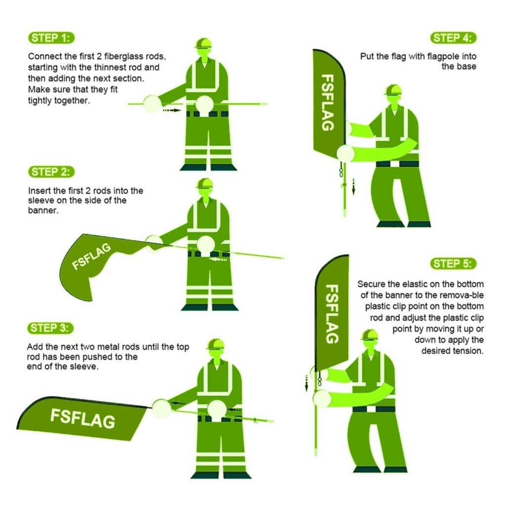 FSFLAG Pollos Asados Swooper Flag Feather Flag Pole Kit - FSFlag