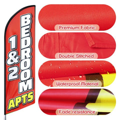 FSFLAG Swooper Flag Feather Flag Pole Kit For Bedroom Apartment For Rent Sign - FSFlag