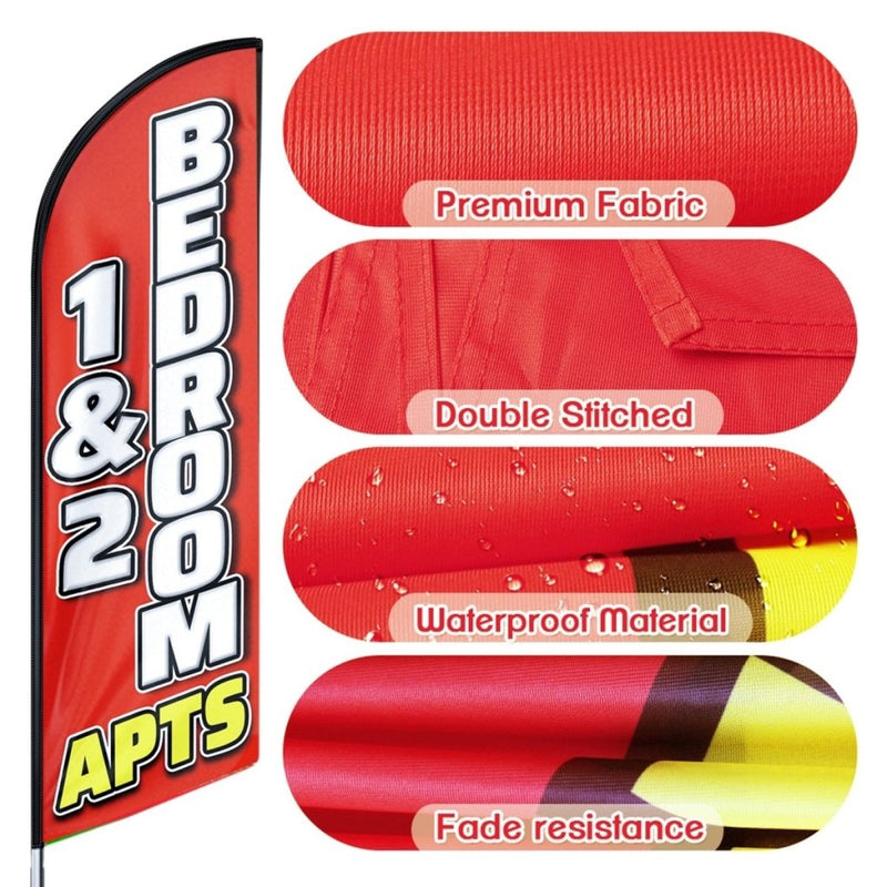 FSFLAG Swooper Flag Feather Flag Pole Kit For Bedroom Apartment For Rent Sign - FSFlag