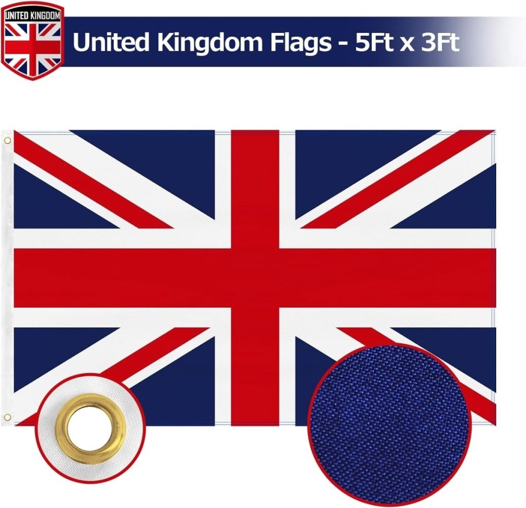 FSFLAG UK Flag 3 X 5 Ft 400D Polyester and Two Brass Grommets - FSFlag