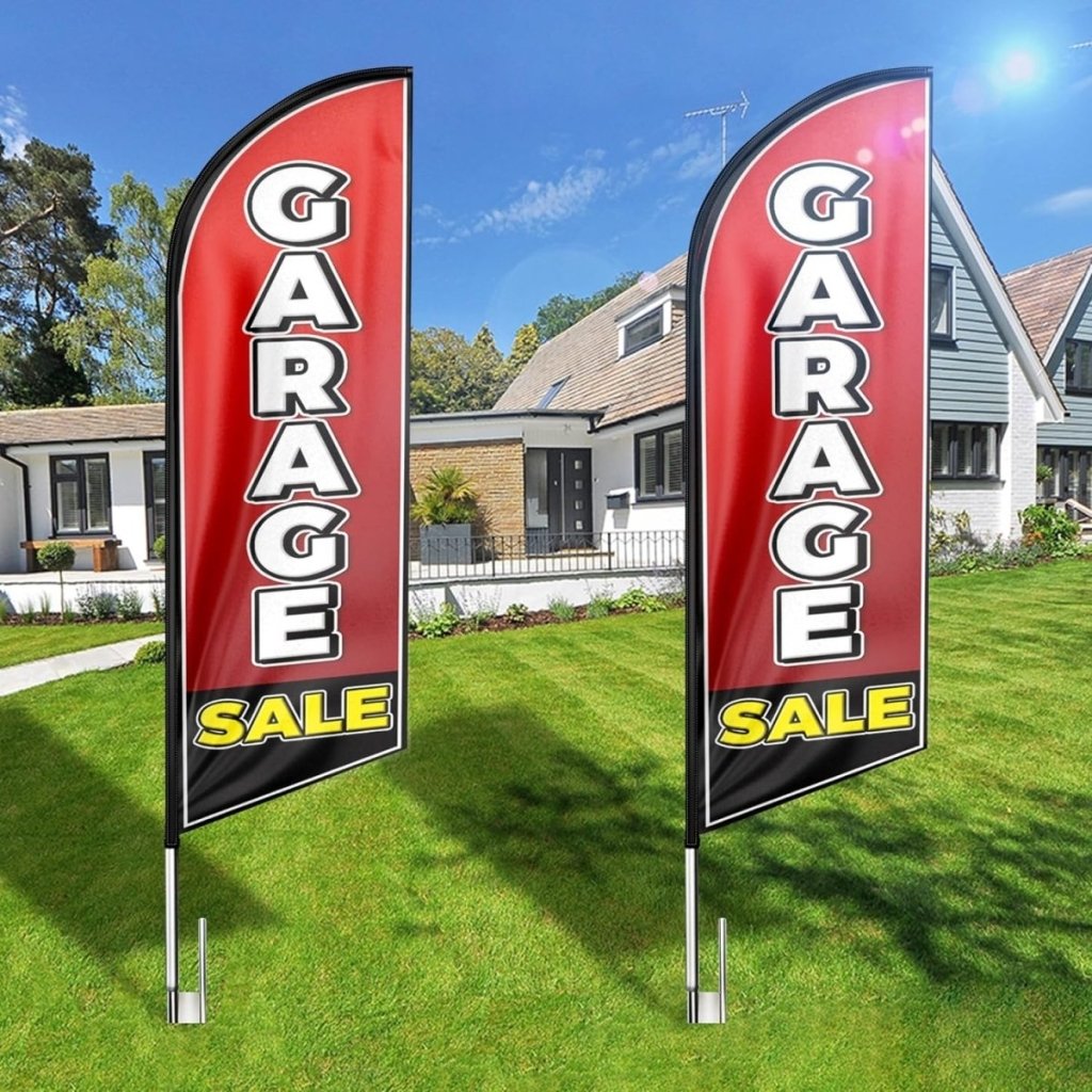 Garage Sale Feather Flag: Advertising Banner for Garage Sale Business(Flagpole Not Included) - FSFlag