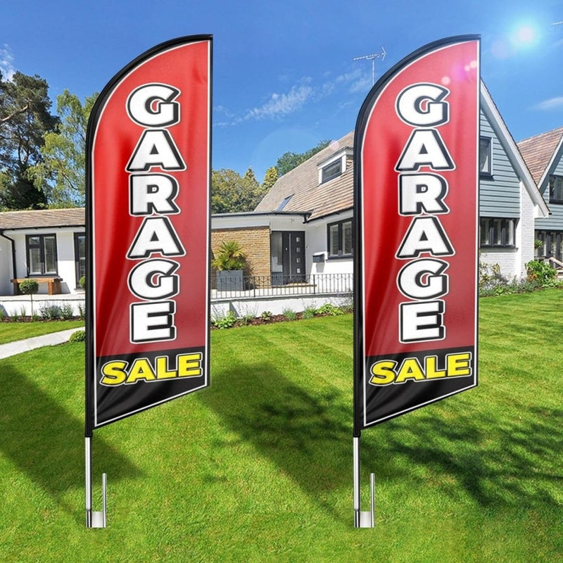 Garage Sale Feather Flag: Advertising Banner for Garage Sale Business(Flagpole Not Included) - FSFlag