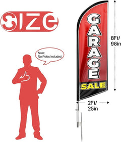 Garage Sale Feather Flag: Advertising Banner for Garage Sale Business(Flagpole Not Included) - FSFlag
