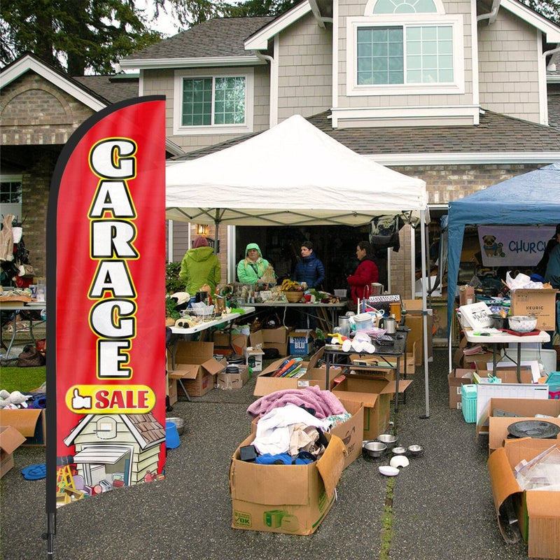 Garage Sale Signs - 8ft Garage Sale Feather Flag Pole Kit