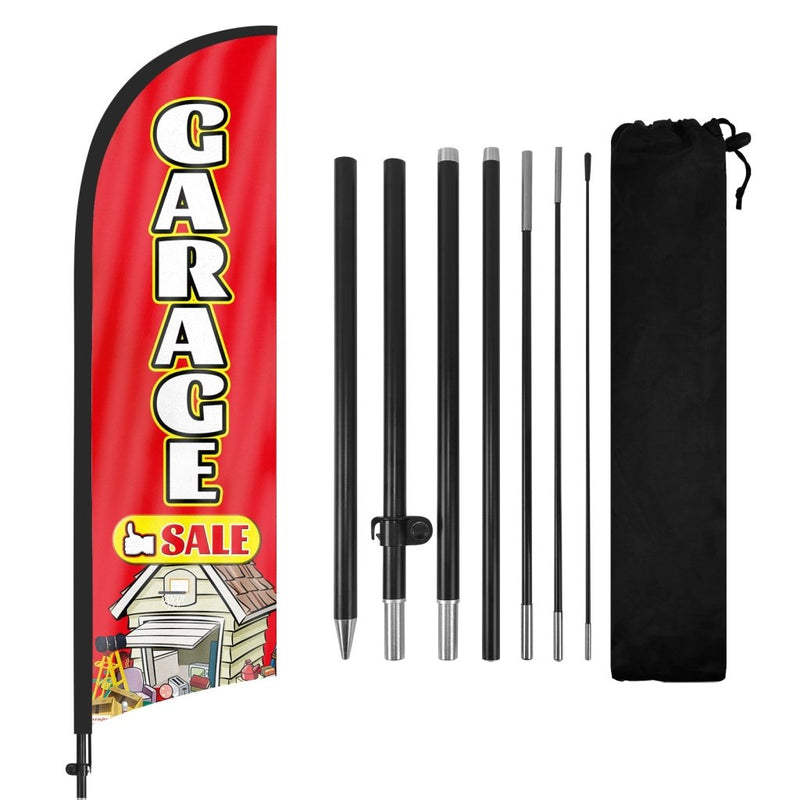 Garage Sale Signs - 8ft Garage Sale Feather Flag Pole Kit