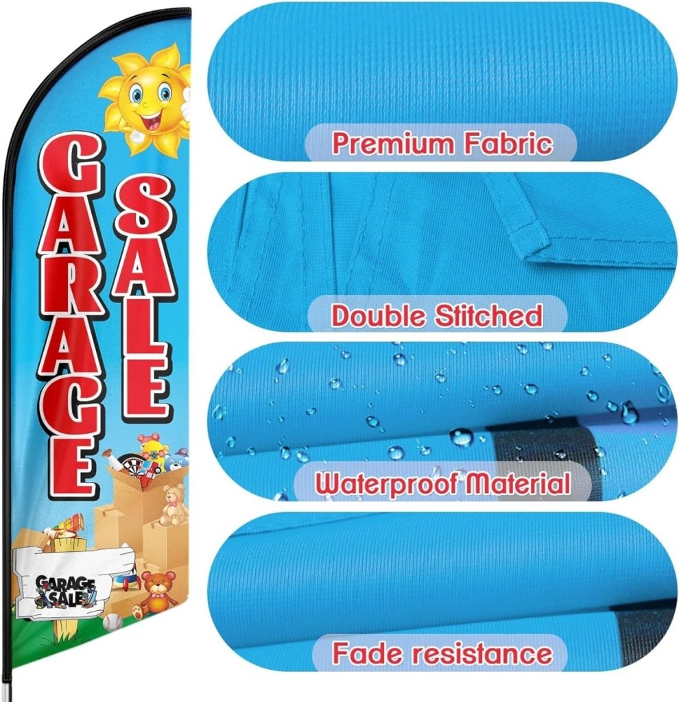 Garage Sale Signs - Garage Sale Feather Flag for Garage Sale Business（Flagpole Not Included） - FSFlag