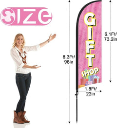 Gift Shop Sign - 8ft Gift Shop Feather Flag for Gift Shop Business - FSFlag