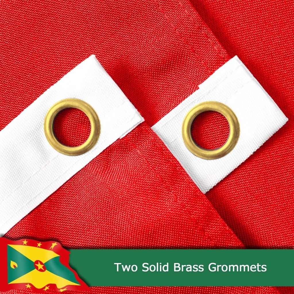 Grenada Grenadian Flag for Outside, 400D Heavy Duty Polyester, Double - Sided Printing, Quadruple Stitched Fly Hem, Fade Resistant, 2 Brass Grommets