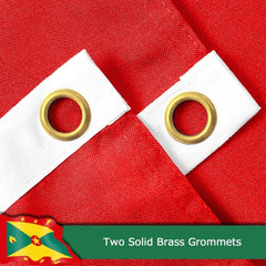 Grenada Grenadian Flag for Outside, 400D Heavy Duty Polyester, Double - Sided Printing, Quadruple Stitched Fly Hem, Fade Resistant, 2 Brass Grommets