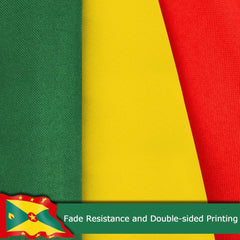 Grenada Grenadian Flag for Outside, 400D Heavy Duty Polyester, Double - Sided Printing, Quadruple Stitched Fly Hem, Fade Resistant, 2 Brass Grommets
