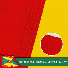 Grenada Grenadian Flag for Outside, 400D Heavy Duty Polyester, Double - Sided Printing, Quadruple Stitched Fly Hem, Fade Resistant, 2 Brass Grommets