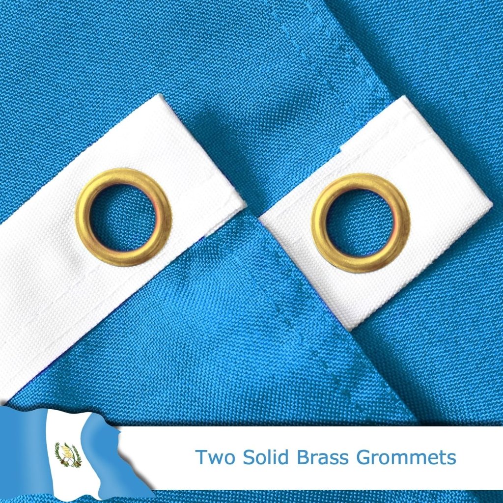 Guatemala Guatemalan Flag for Outside, 400D Heavy Duty Polyester, Double - Sided Printing, Quadruple Stitched Fly Hem, Fade Resistant, 2 Brass Grommets