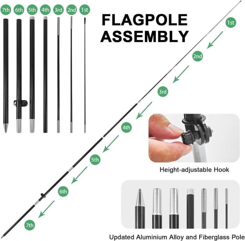 Halal Food Sign Flag Kit - 8ft Halal Food Feather with Pole and Stake - FSFlag