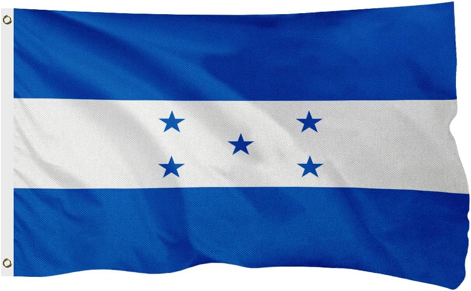 Honduras Honduran Flag for Outside, 400D Heavy Duty Polyester, Double - Sided Printing, Quadruple Stitched Fly Hem, Fade Resistant, 2 Brass Grommets