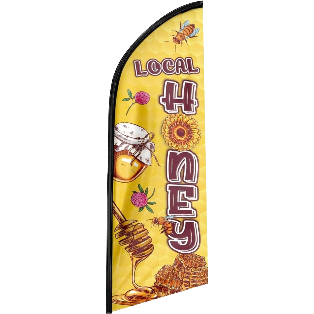 Honey Sign-8ft Local Honey Feather Flag - Promote Your Local Honey Business!（Flagpole Not Included）
