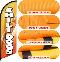 Hot Dog Flags - 8ft Chili Dogs Feather Flag!（Flagpole Not Included） - FSFlag