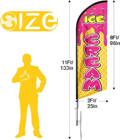 Ice Cream Flag - 11ft Ice Cream Feather Flag Pole Kit - FSFlag