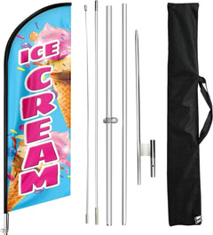 Ice Cream Flag - 11ft Ice Cream Feather Flag Set - FSFlag