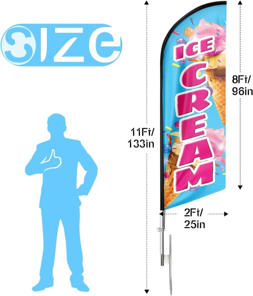 Ice Cream Flag - 11ft Ice Cream Feather Flag Set - FSFlag
