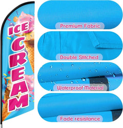 Ice Cream Flag - 11ft Ice Cream Feather Flag Set - FSFlag