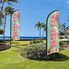 Ice Cream Sign - FSFLAG 8Ft Ice Cream Feather Flag Set