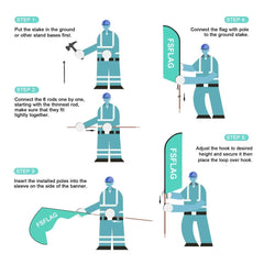 Ice Cream Sign - FSFLAG 8Ft Ice Cream Feather Flag Set