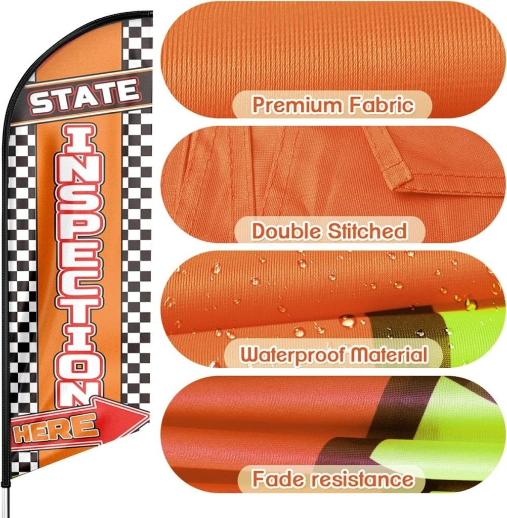 Magnetic Inspection Flags Inspection Sign-State Inspection Here Feather Flag-FSFlag