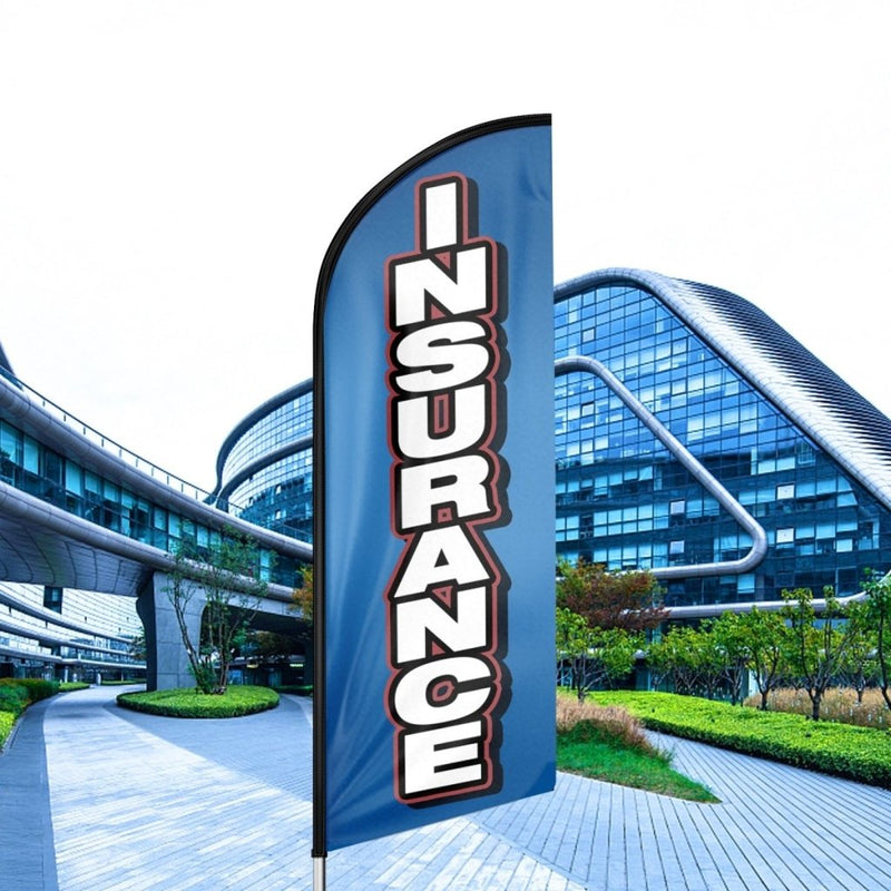 Insurance Feather Flags - 11ft Insurance Swooper Flag Feather Flag Pole Kit - FSFlag