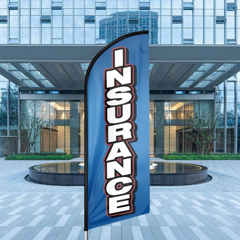 Insurance Feather Flags - 11ft Insurance Swooper Flag Feather Flag Pole Kit - FSFlag