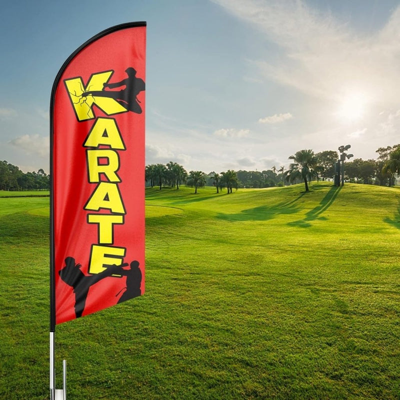 Karate Sign - 8ft Karate Feather Flag for Karate Business（Flagpole Not Included） - FSFlag