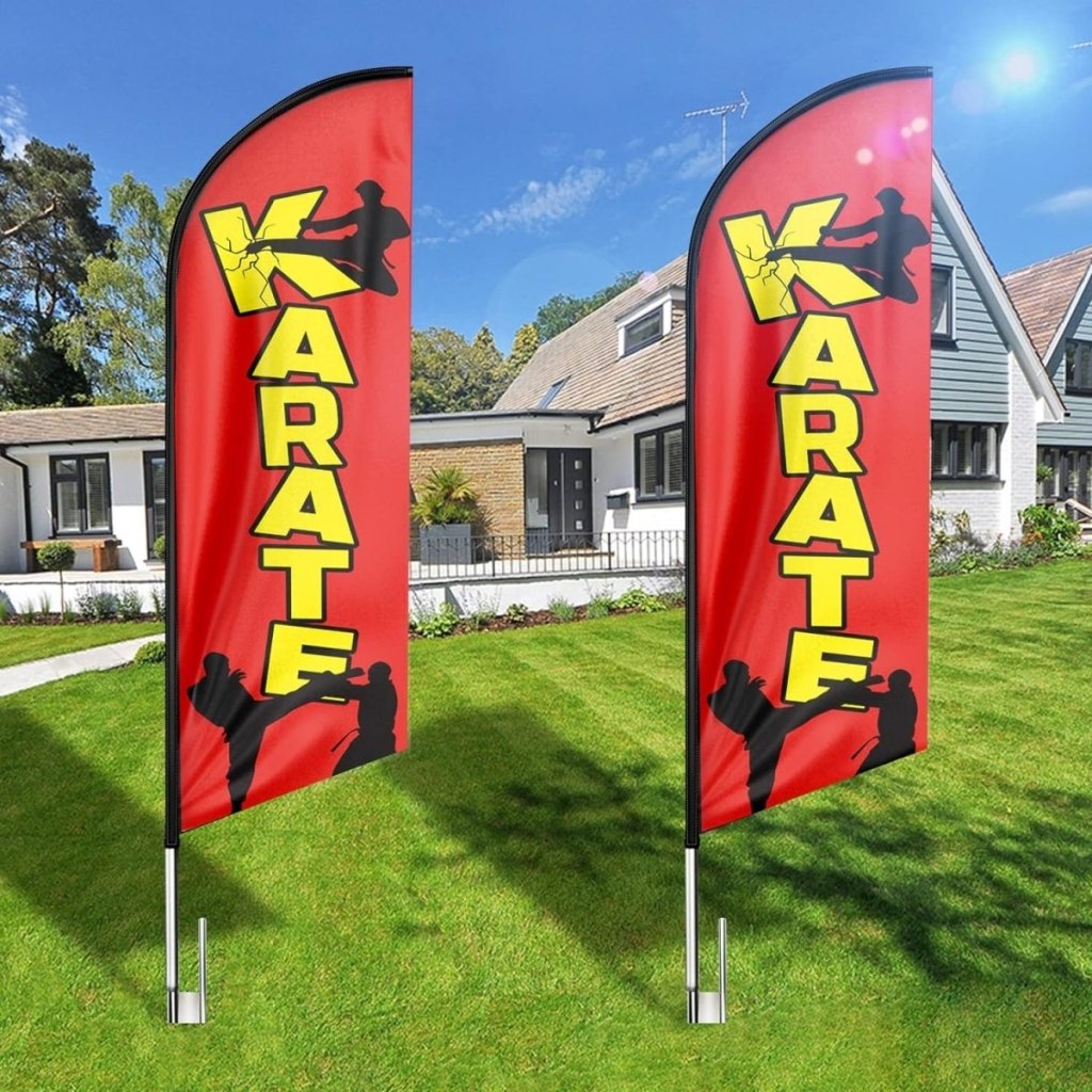 Karate Sign - 8ft Karate Feather Flag for Karate Business（Flagpole Not Included） - FSFlag
