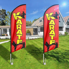 Karate Sign - 8ft Karate Feather Flag for Karate Business（Flagpole Not Included） - FSFlag