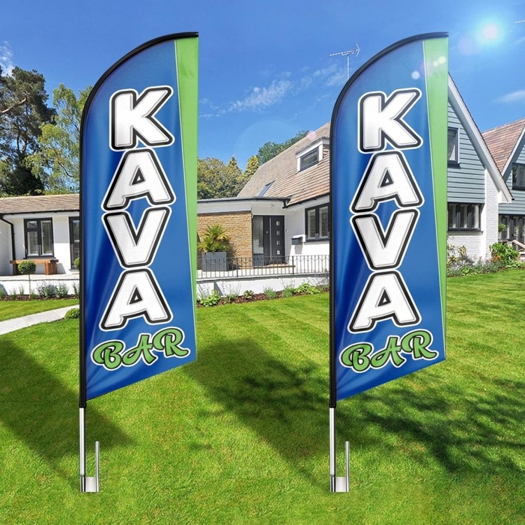Kava Bar Feather Flag: Advertising Banner for Kava Bar Business(Flagpole Not Included) - FSFlag