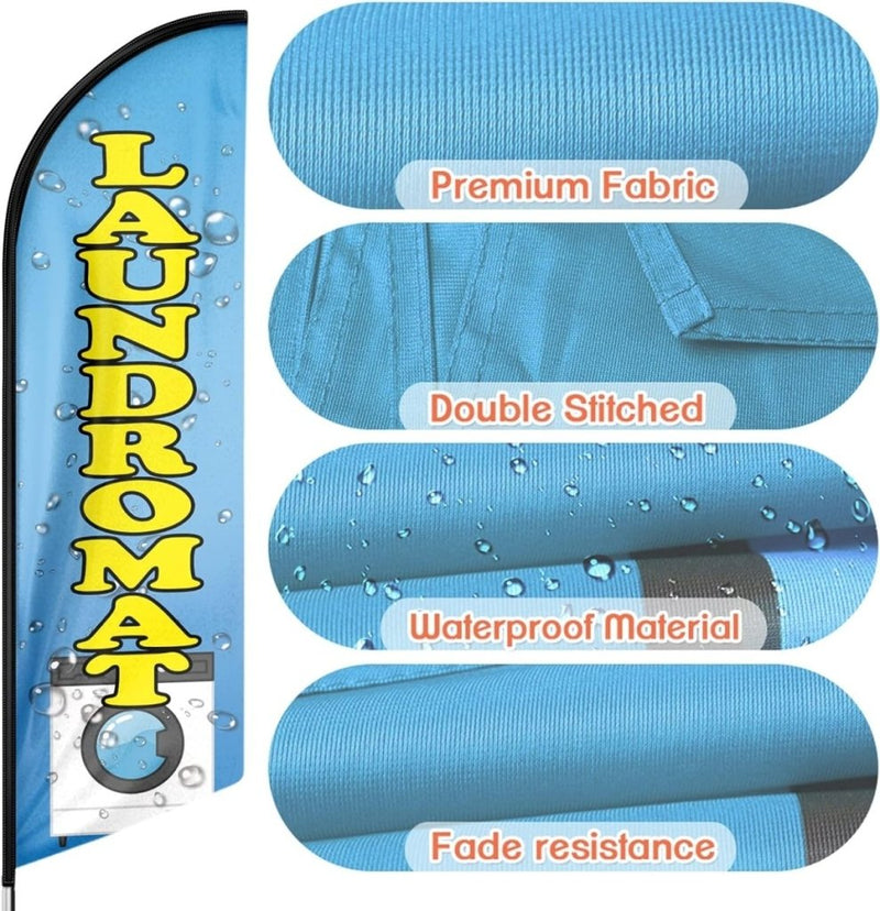 Laundromat Signs - Laundromat Feather Flag（Flagpole Not Included） - FSFlag