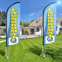 Laundromat Signs - Laundromat Feather Flag（Flagpole Not Included） - FSFlag