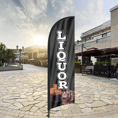 Liquor Flags - 8ft Liquor Feather Flag Kit with Pole and Stake - FSFlag