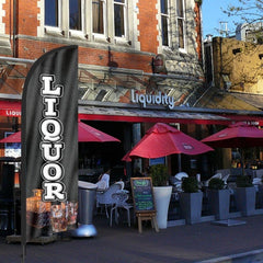 Liquor Flags - 8ft Liquor Feather Flag Kit with Pole and Stake - FSFlag