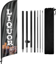 Liquor Flags - 8ft Liquor Feather Flag Kit with Pole and Stake - FSFlag