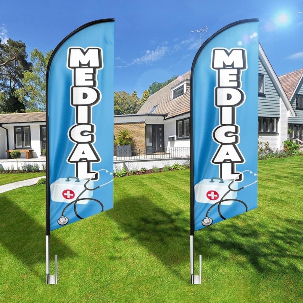 Medical Sign - 8ft Medical Feather Flag for Medical Business（Flagpole Not Included） - FSFlag